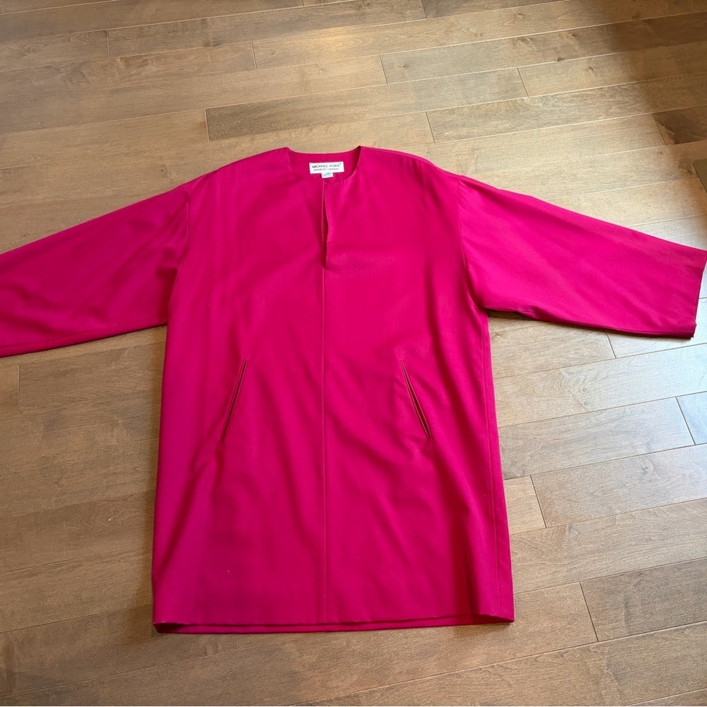 Michael Kors Bergdorf Goodman Fuchsia Cape Wool Dress size PL - Picture 1 of 7